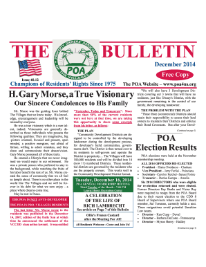 The POA Bulletin Membership Application