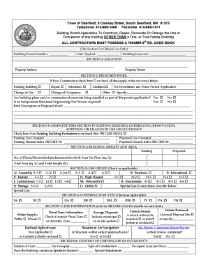 Massachusetts Building Permit Application