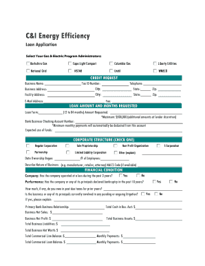 C&I Energy Efficiency Loan Application