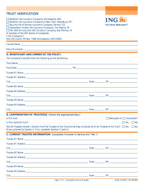 Trust Verification Form