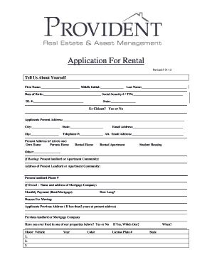 Rental Application Form