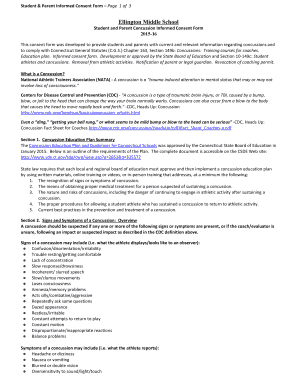 Student and Parent Concussion Informed Consent Form