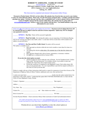 Florida Traffic Citation Response Form