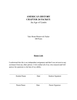 American History Homework Packet