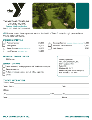 Fillable Online Includes lunch and dinner with golf for one foursome ...