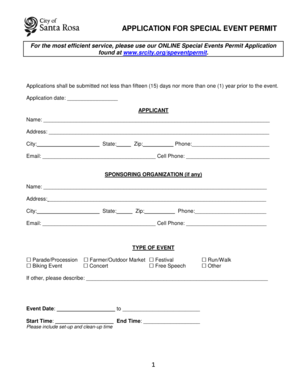 Application for Special Event Permit