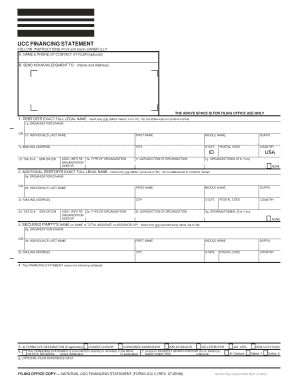 UCC Financing Statement Form UCC1