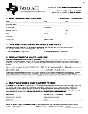 Texas AFT Membership Application