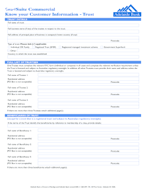 Trust Know Your Customer Form