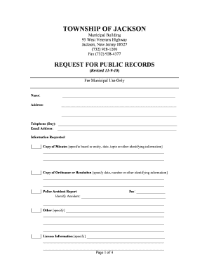 New Jersey Public Records Request Form
