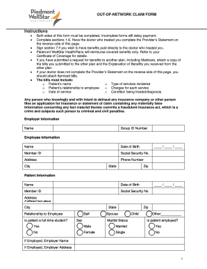 Out-of-Network Claim Form