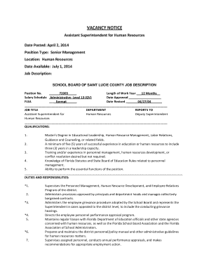 Promotion citation army - Assistant Superintendent for Human Resources Position Type - flfen