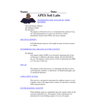 APES Soil Lab Report Template