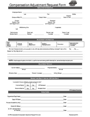 Compensation Adjustment Request Form