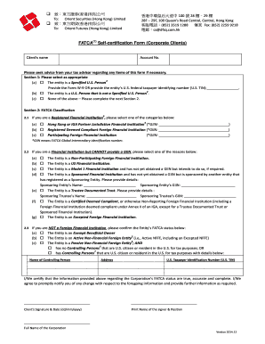 FATCA Self-Certification Form (Corporate Clients)