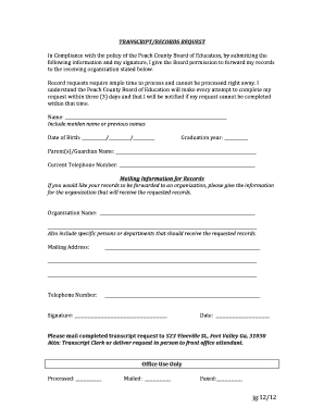 Peach County Transcript Request Form