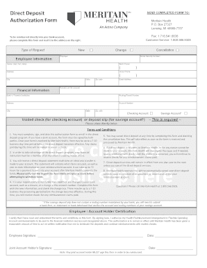Meritain Health Direct Deposit Authorization Form