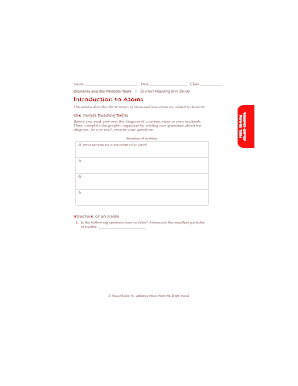 Science Worksheet: Elements and the Periodic Table