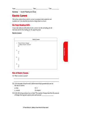 Electric Current Study Guide