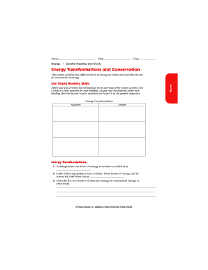 Energy Transformations and Conservation Worksheet
