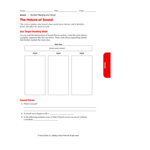 Sound Waves Study Worksheet
