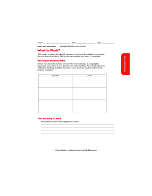 Work and Machines Guided Reading Study