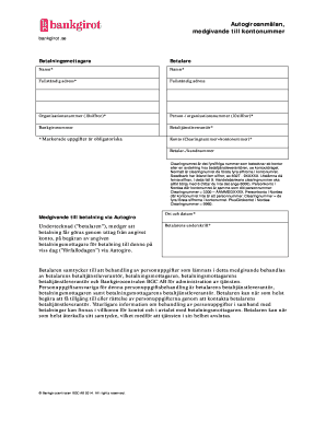 Autogiro Payment Authorization Form