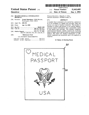 Bearer Medical Information Booklet
