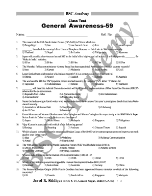 General Awareness Test 59