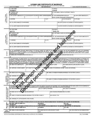 California Marriage License and Certificate