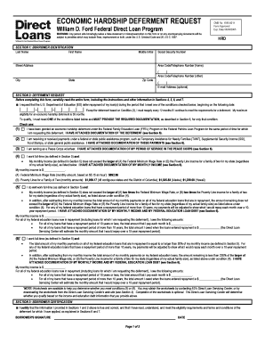 Economic Hardship Deferment Request