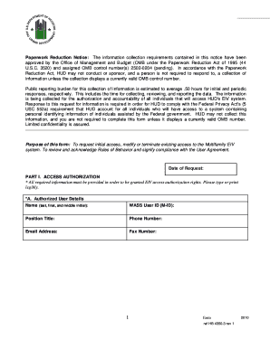 HUD Enterprise Income Verification System Access Authorization Form