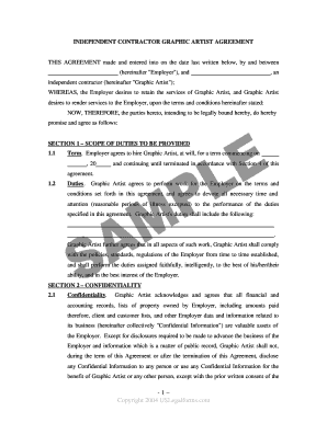 Independent Contractor Graphic Artist Agreement