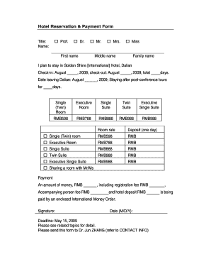 Hotel Reservation & Payment Form