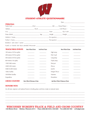 Student-Athlete Questionnaire