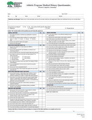 Preparticipation Physical Evaluation Form