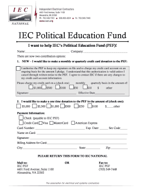 IEC Political Education Fund Donation Form