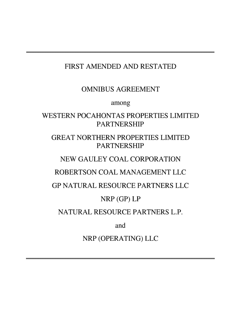 Fillable Online OMNIBUS AGREEMENT Fax Email Print pdfFiller