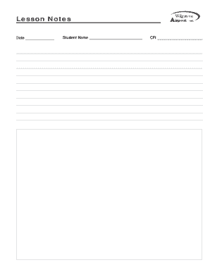 Flight Training Lesson Notes
