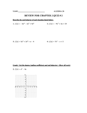 Algebra 2B Chapter 2 Quiz Review