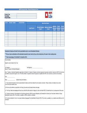 HDFC Group Life Plan Premium Redirection Form