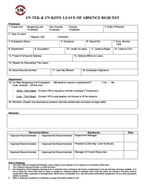 Leave of Absence Request Form