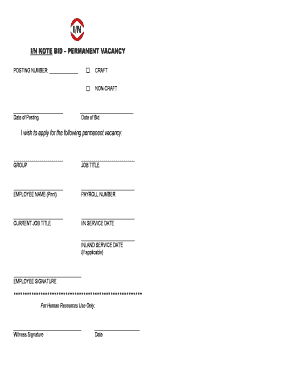 Permanent Vacancy Application Form