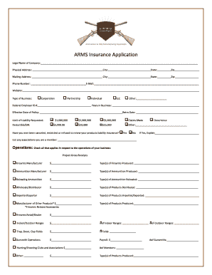 ARMS Insurance Application