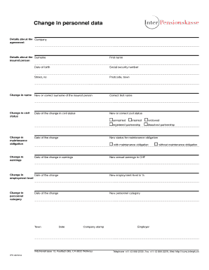 Änderung der Personendaten