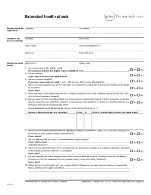 Extended Health Check Form