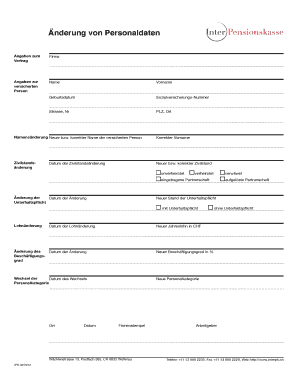 Änderung von Personaldaten