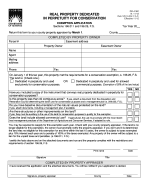 Florida Conservation Exemption Application