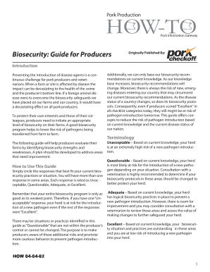 Pork Production Biosecurity Guide