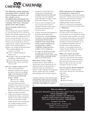 Caremark Mail Service Enrollment Form